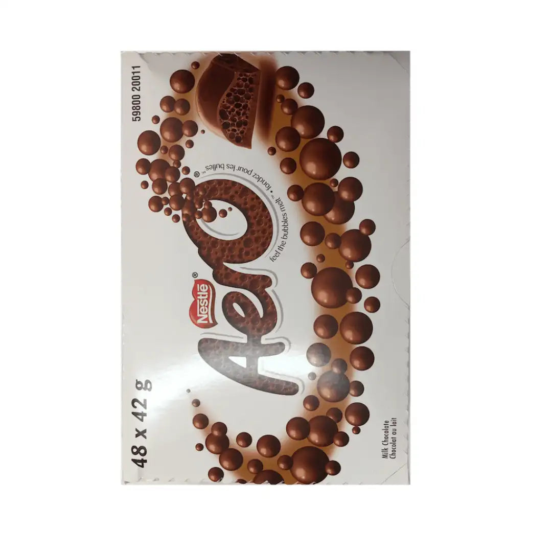 Aero Milk Chocolate Bar 42g case 48ct - candy bar