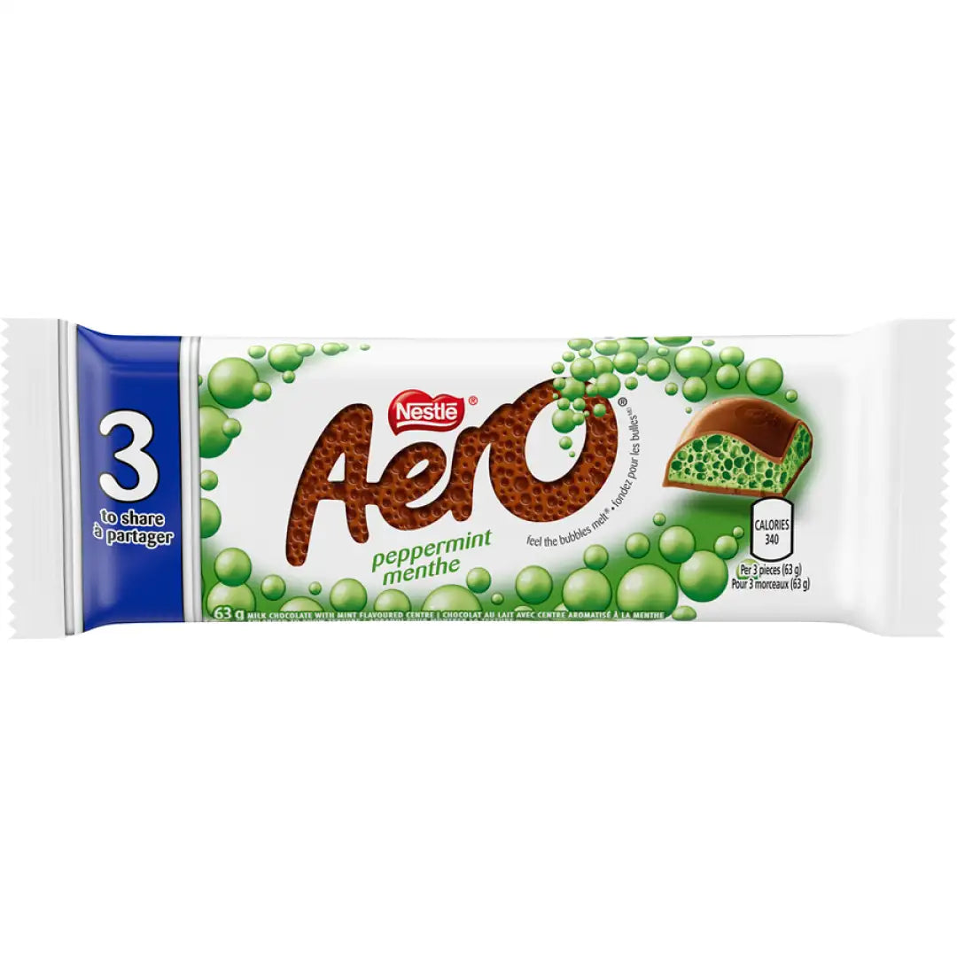 Aero Peppermint King Size 63 Gram case 24ct - candy Bar
