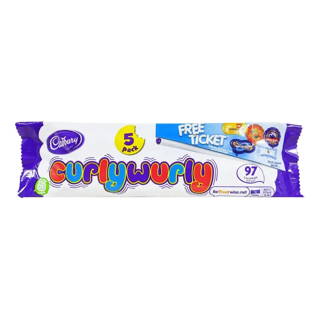 Cadbury Curly Wurly 5 Pack (5 x 21.5g) 28ct - candy