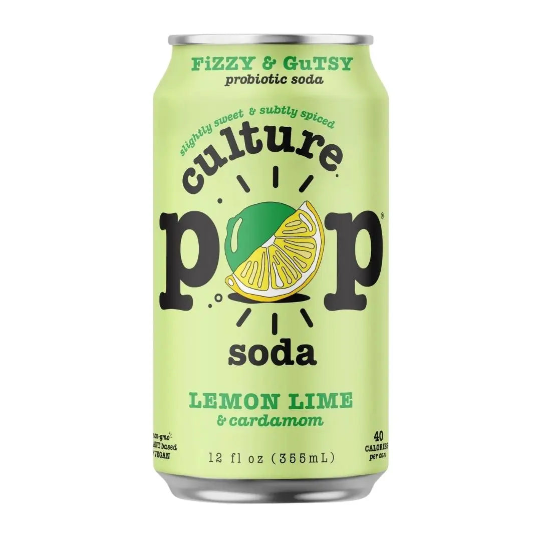 Culture Pop Lemon Lime & Cardamom 12 Cans X 355 ml 12 fl oz