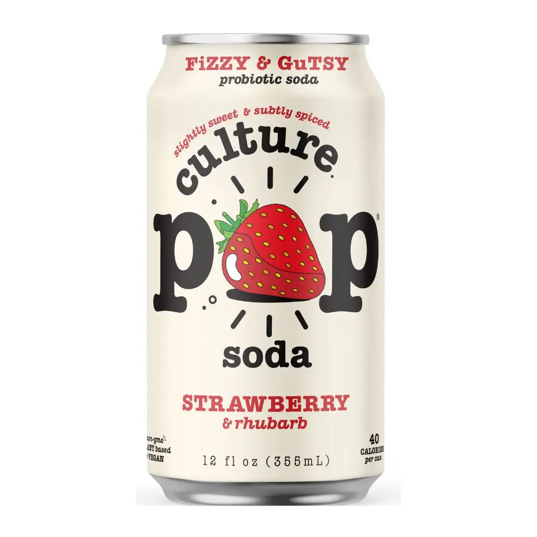 Culture Pop Strawberry Rhubarb 12 Cans X 355 ml 12 fl oz