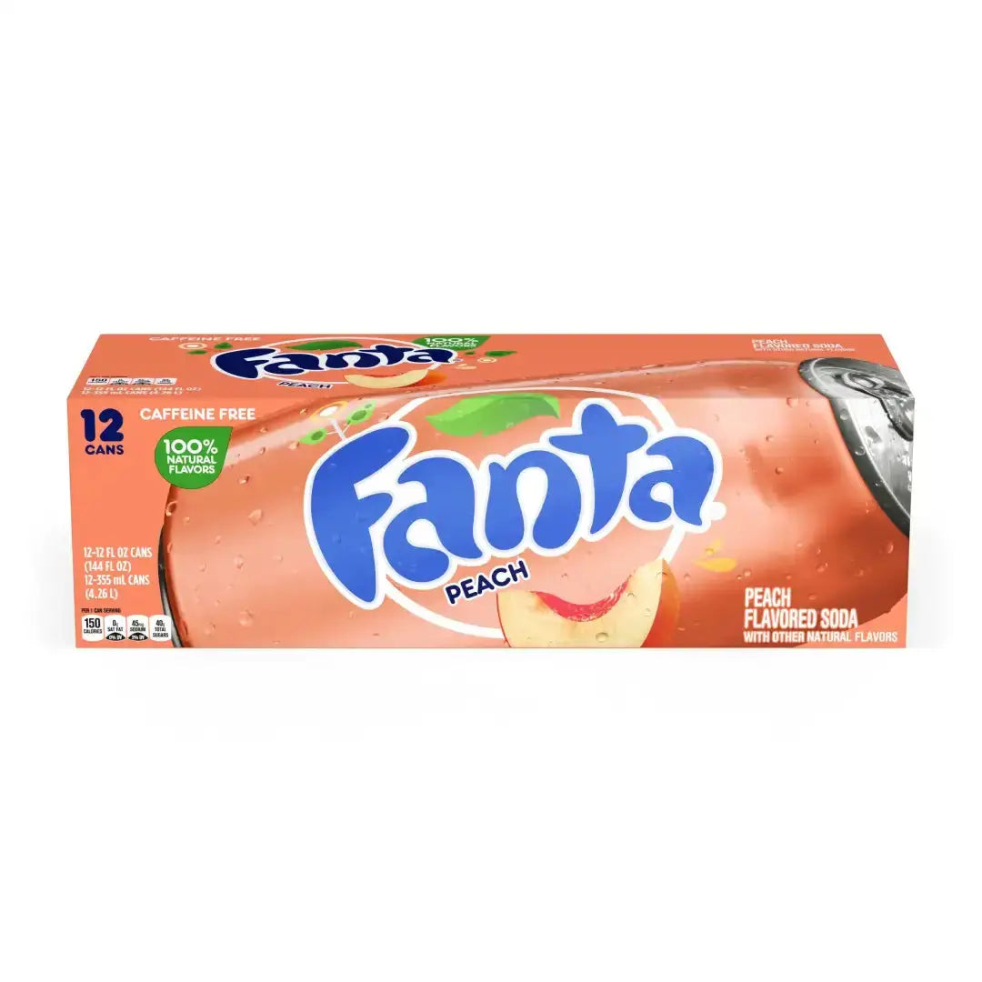 Fanta Peach Soda 12 fl oz cans 12 pack - Soda