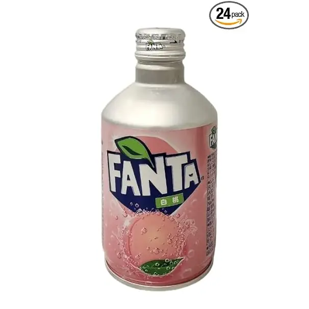 Fanta White Peach Soft Drink From Japan 300ml Can Case