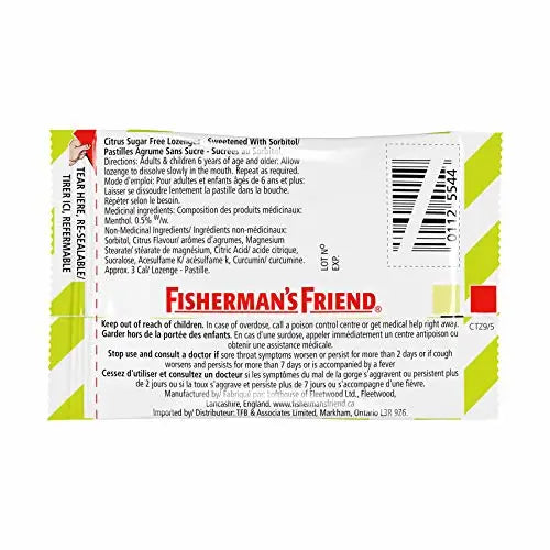 Fisherman’s Friend Sugar Free Cough Drops Citrus 25g 24ct Fisherman’s Friend Sugar Free Cough Drops Citrus 25g 24ct