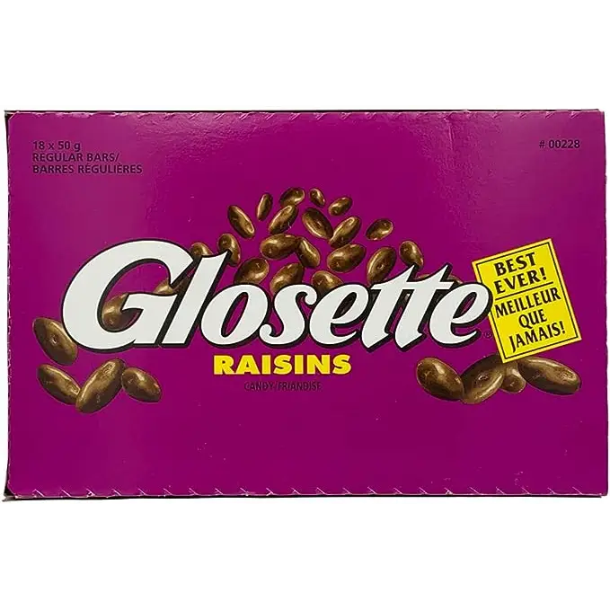 Glosette Raisins Candy 50g case 18ct - candy bar