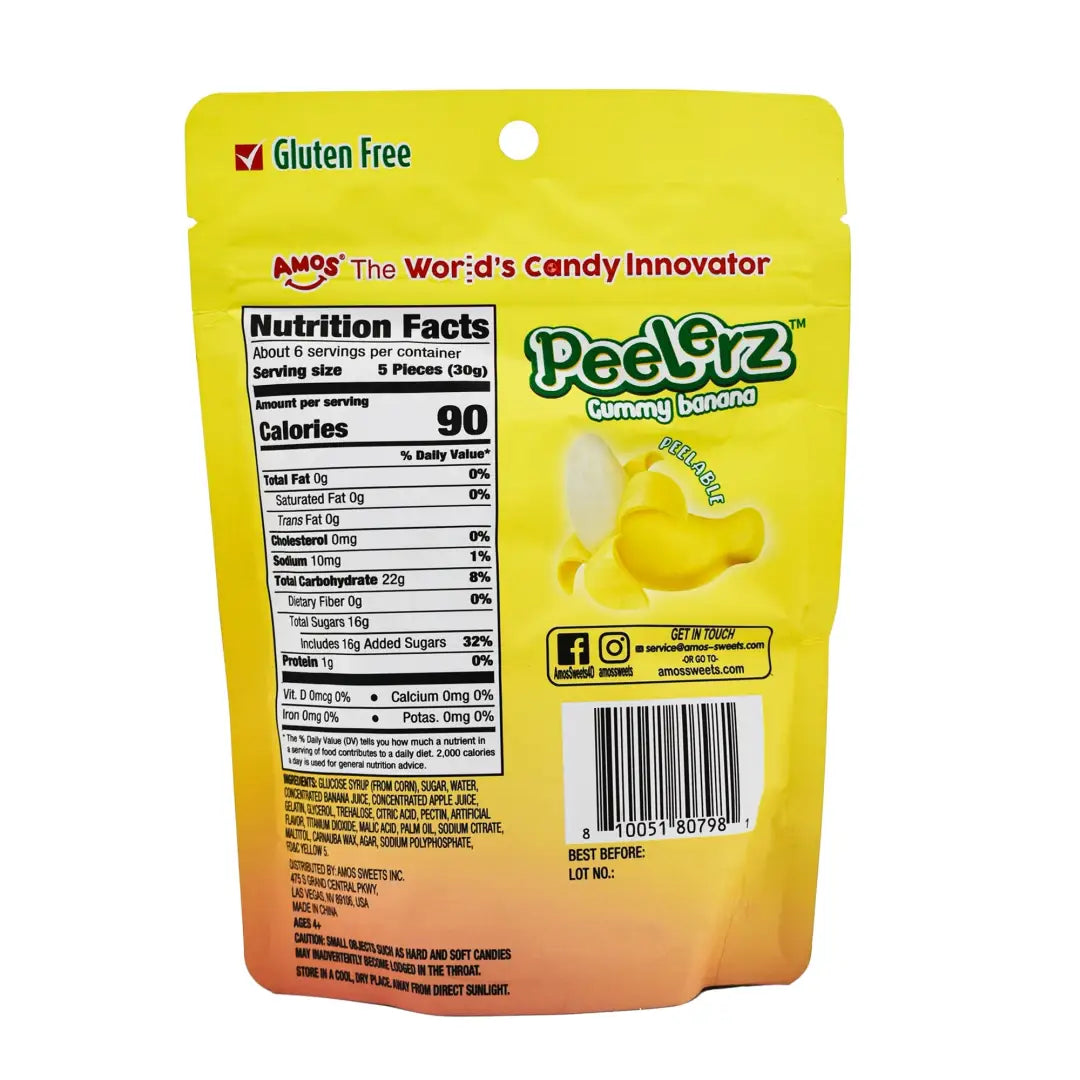 Gummy Peelerz Banana- Case 6oz bag 12 count - candy Gummy Peelerz Banana- Case 6oz bag 12 count - candy