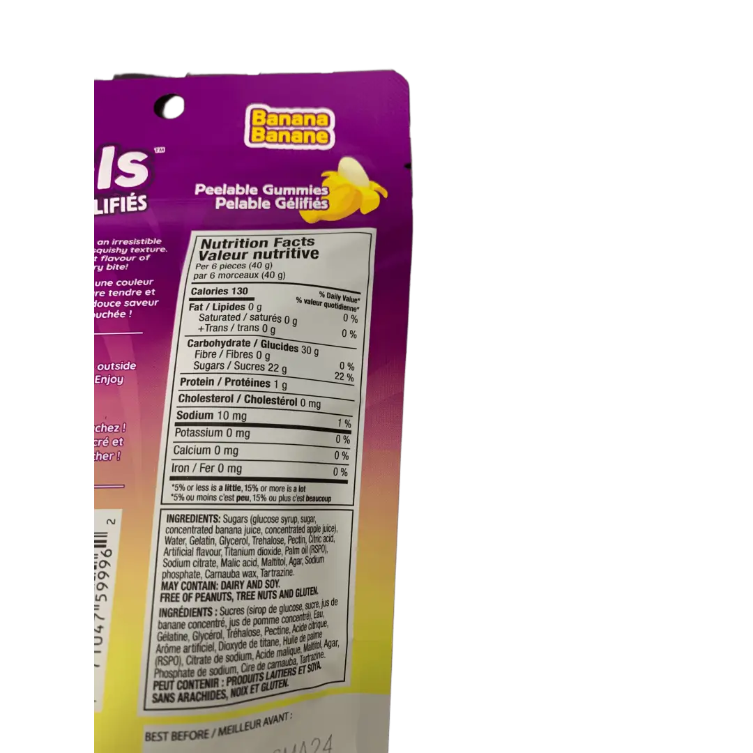Huer Peel Gummies Banana 65G - Canada Edition Each - candy Huer Peel Gummies Banana 65G - Canada Edition Each - candy