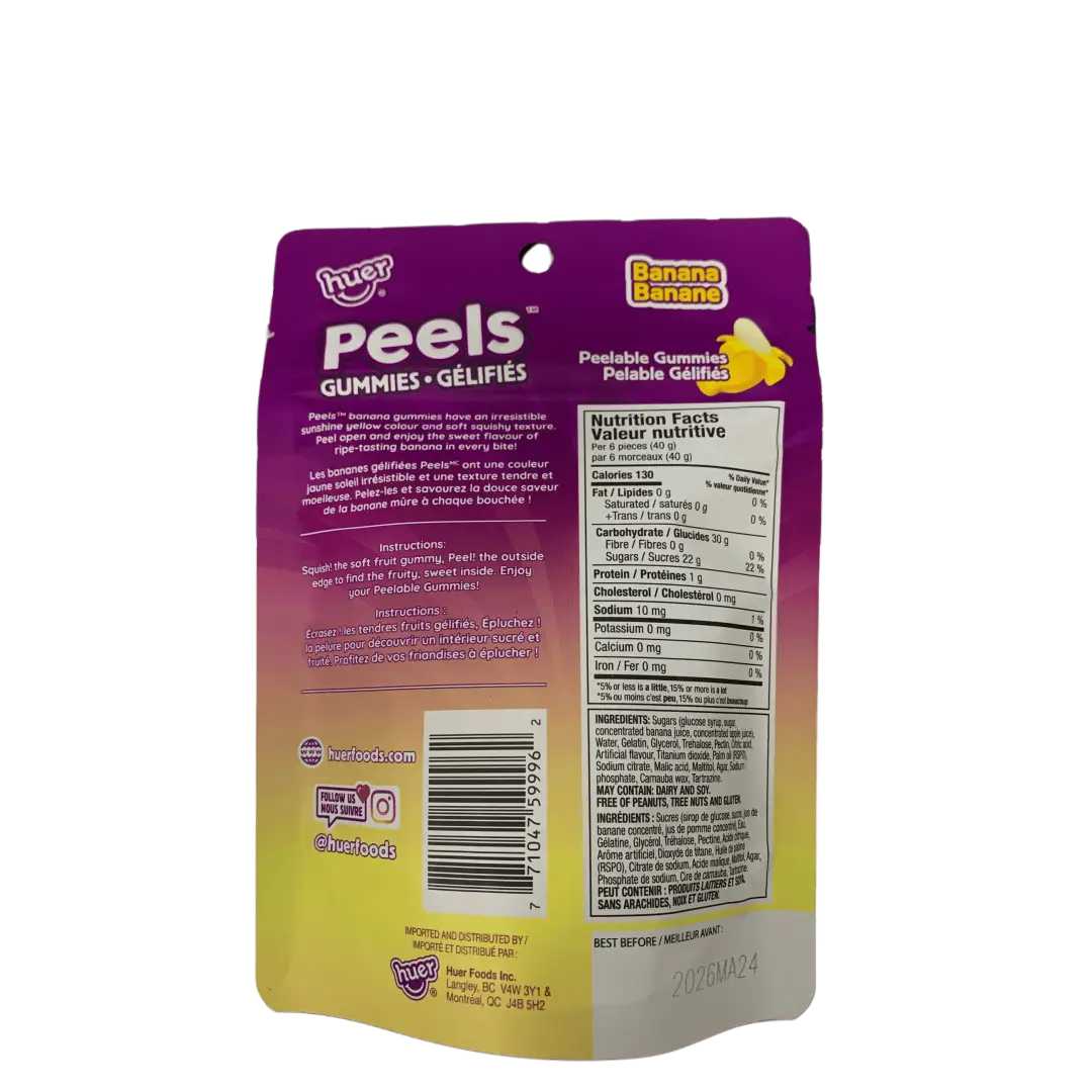 Huer Peel Gummies Banana 65G - Canada Edition Each - candy Huer Peel Gummies Banana 65G - Canada Edition Each - candy