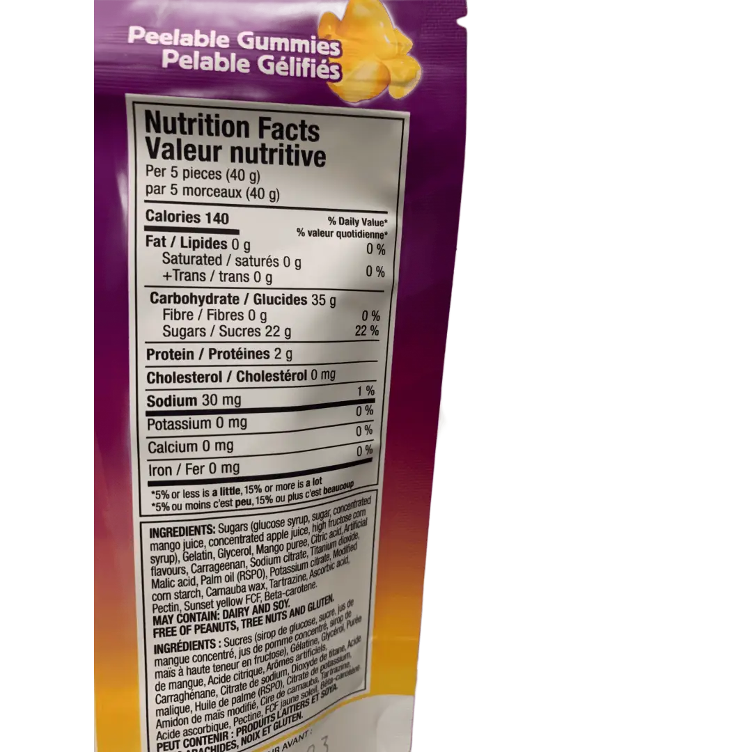 Huer Peel Gummies Mango 65G - Canada Edition EACH - candy Huer Peel Gummies Mango 65G - Canada Edition EACH - candy