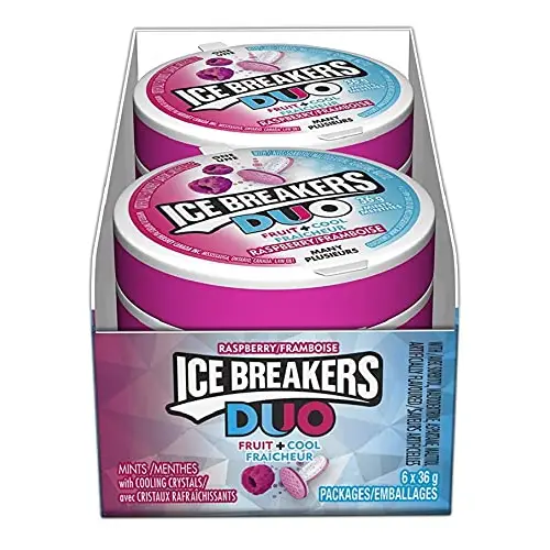 ICE BREAKERS Duo Fruit and Cool Raspberry Mints 36g (6 ICE BREAKERS Duo Fruit and Cool Raspberry Mints 36g (6