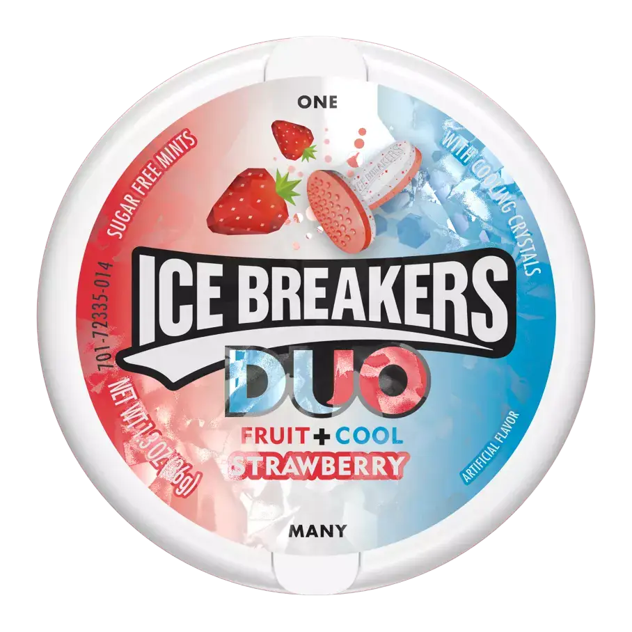 ICE BREAKERS Duo Fruit + Cool Sugar Free Mints Strawberry ICE BREAKERS Duo Fruit + Cool Sugar Free Mints Strawberry