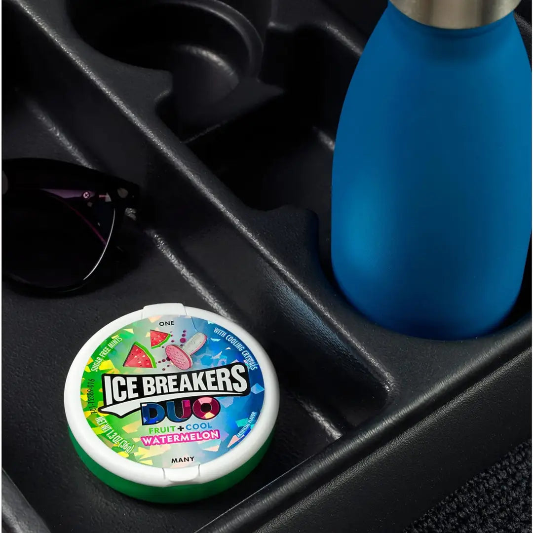 ICE BREAKERS Duo Fruit Plus Cool Watermelon Sugar Free ICE BREAKERS Duo Fruit Plus Cool Watermelon Sugar Free