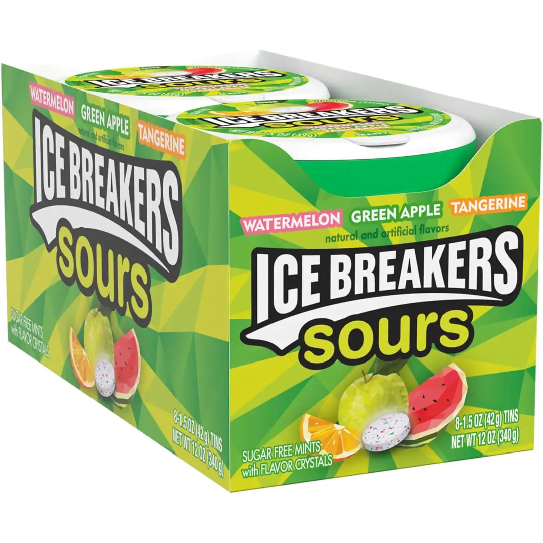Ice Breakers Fruit Sours (Green Apple Watermelon Ice Breakers Fruit Sours (Green Apple Watermelon