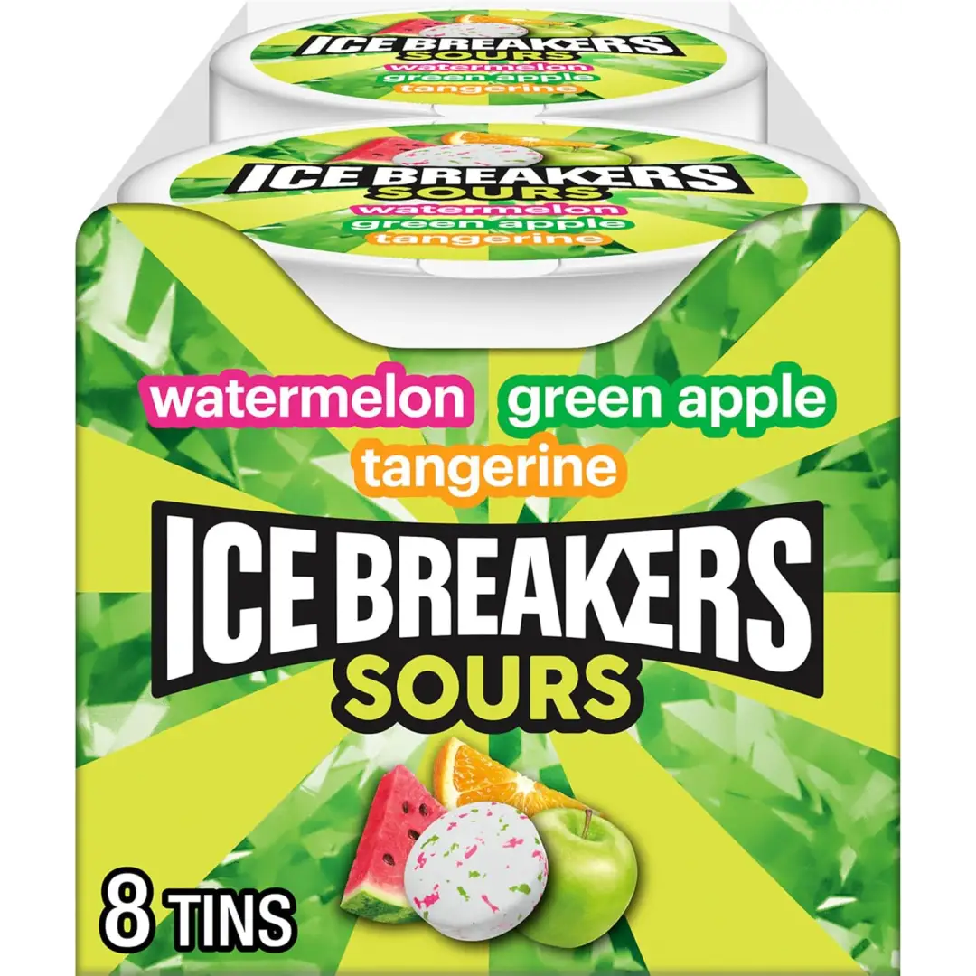 Ice Breakers Fruit Sours (Green Apple Watermelon Ice Breakers Fruit Sours (Green Apple Watermelon