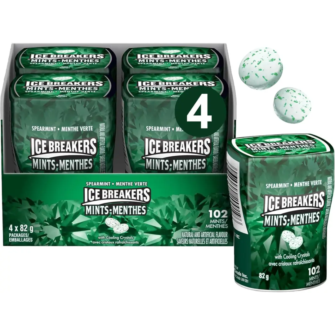 Ice Breakers Spearmint Bottle 82g 4 count - candy Ice Breakers Spearmint Bottle 82g 4 count - candy