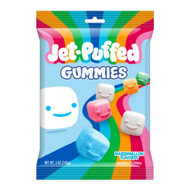 Jet Puffed Gummies Marshmallow Peg Bag 12x5oz - candy Jet Puffed Gummies Marshmallow Peg Bag 12x5oz - candy