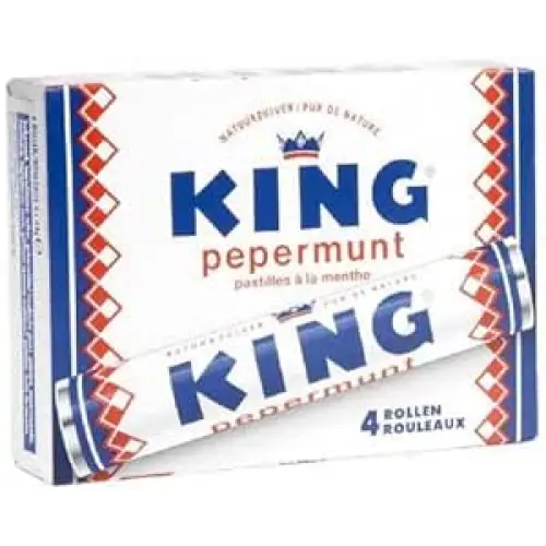 KING MINTS ORIGINAL PEPPERMINT - 1.55 OZ rolls case 36 KING MINTS ORIGINAL PEPPERMINT - 1.55 OZ rolls case 36