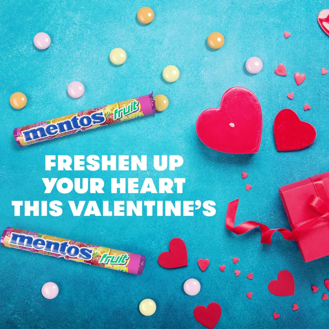 Mentos Chewy Fruit Candy Roll 37g pack of 20 - candy Mentos Chewy Fruit Candy Roll 37g pack of 20 - candy