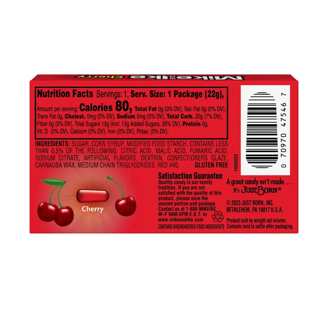 Mike and Ike Minis Cherry 0.78 oz. case of 24 Mike and Ike Minis Cherry 0.78 oz. case of 24