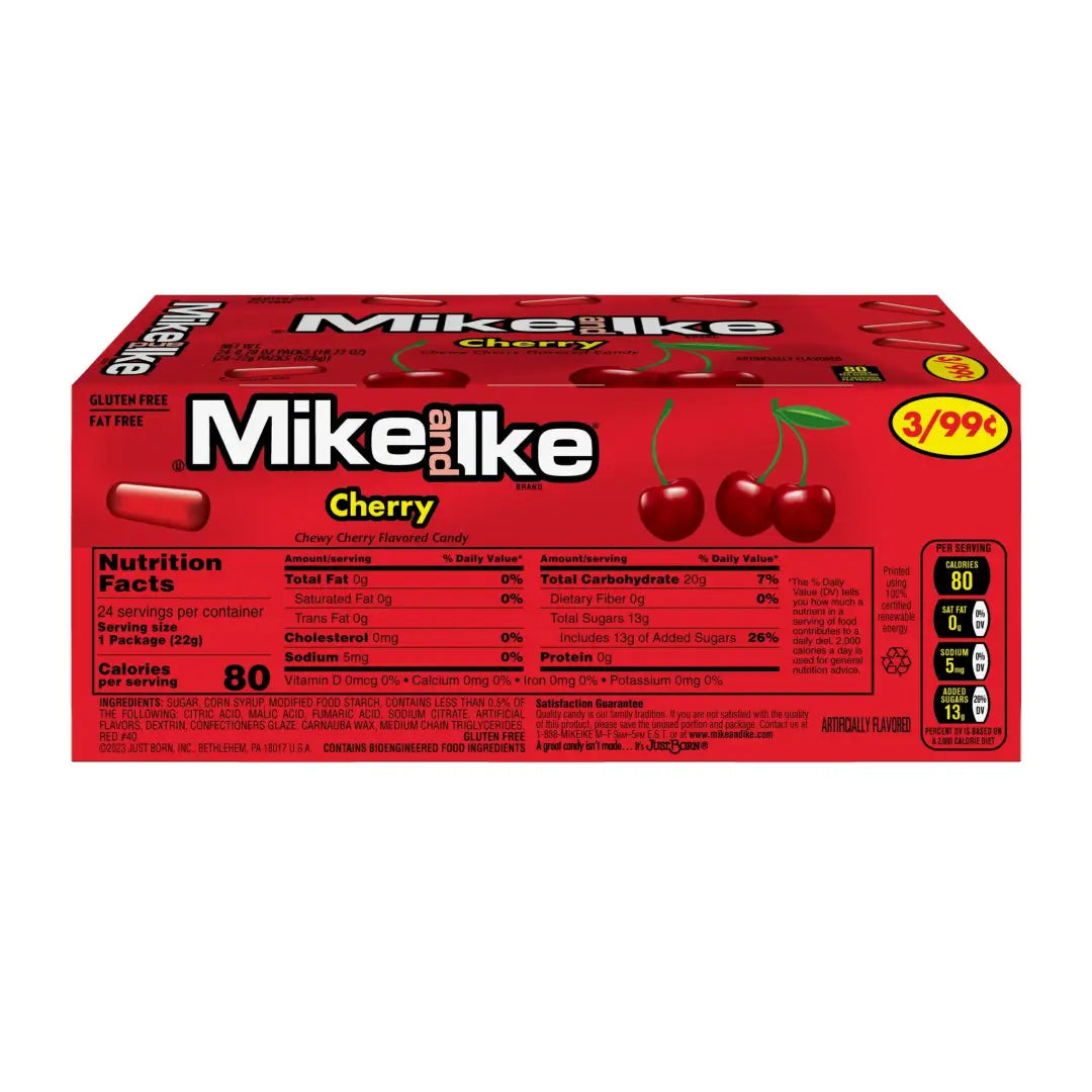 Mike and Ike Minis Cherry 0.78 oz. case of 24 Mike and Ike Minis Cherry 0.78 oz. case of 24