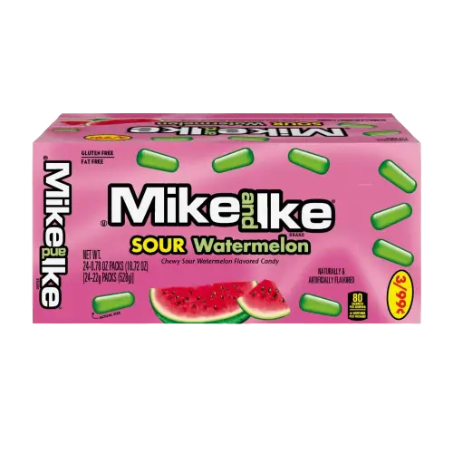Mike and Ike Minis Sour Watermelon Chewy Candies 0.78 oz Mike and Ike Minis Sour Watermelon Chewy Candies 0.78 oz