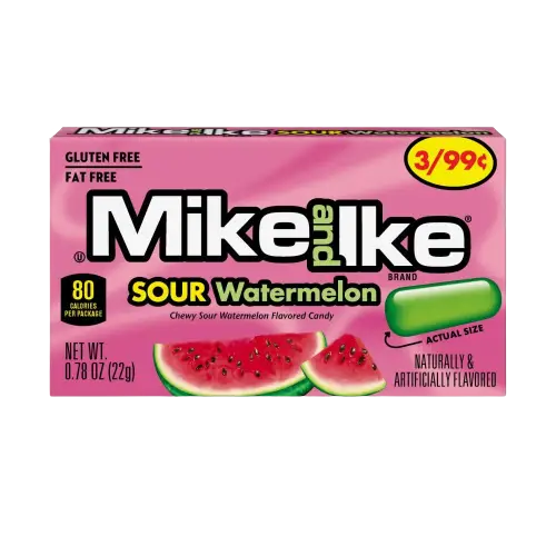 Mike and Ike Minis Sour Watermelon Chewy Candies 0.78 oz Mike and Ike Minis Sour Watermelon Chewy Candies 0.78 oz