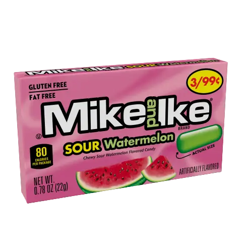Mike and Ike Minis Sour Watermelon Chewy Candies 0.78 oz Mike and Ike Minis Sour Watermelon Chewy Candies 0.78 oz