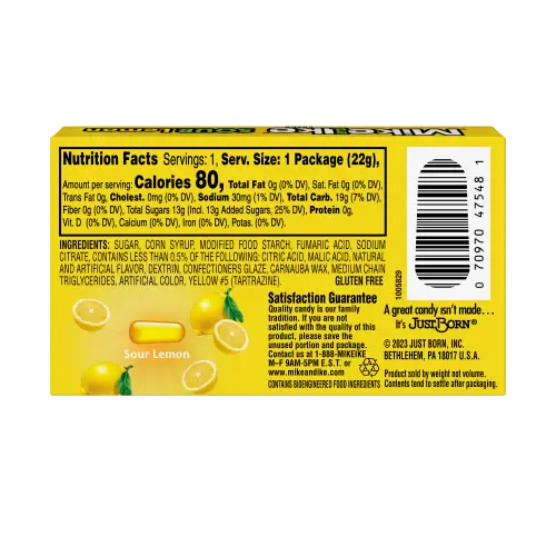 Mike and Ike Minis Sour Lemon 0.78 oz Case 24 - candy