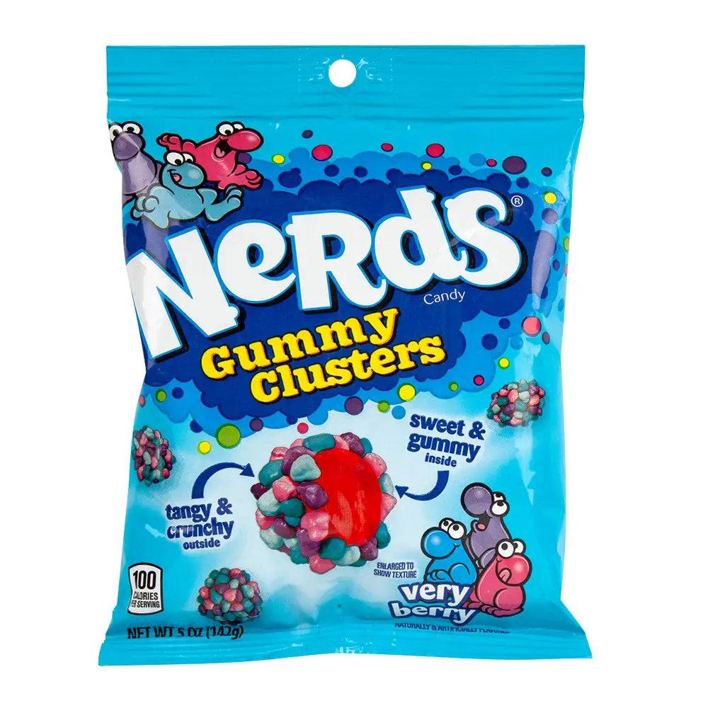 NERDS CLUSTERS VERY BERRY 5 OZ PEG BAG - candy NERDS CLUSTERS VERY BERRY 5 OZ PEG BAG - candy