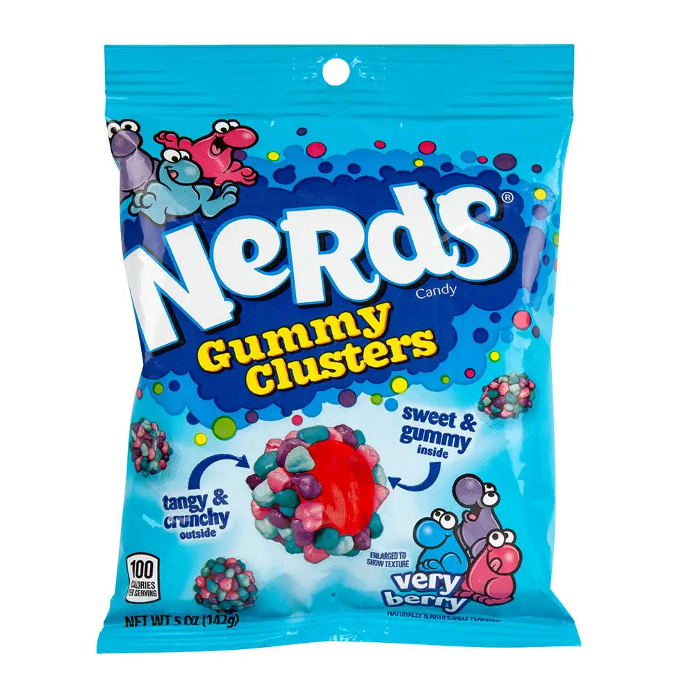 NERDS CLUSTERS VERY BERRY 5 OZ PEG BAG - candy