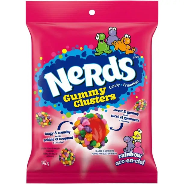 NERDS GUMMY CLUSTERS RAINBOW 5oz bag EACH - candy NERDS GUMMY CLUSTERS RAINBOW 5oz bag EACH - candy