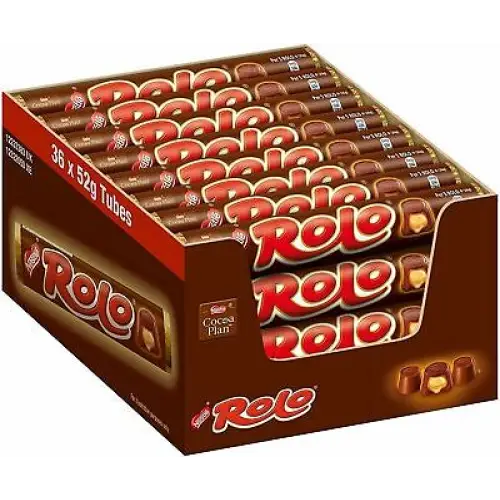 Nestle Rolo Caramel Filled Chocolate,52g case 36 count Nestle Rolo Caramel Filled Chocolate,52g case 36 count