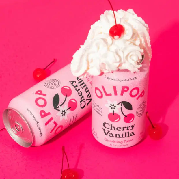 Olipop Cherry Vanilla Sparkling Tonic 355 ml 12 fl oz- Case Olipop Cherry Vanilla Sparkling Tonic 355 ml 12 fl oz- Case