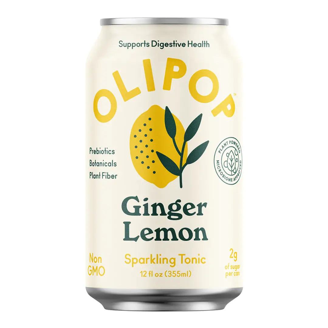 Olipop Ginger Lemon Sparkling Tonic 355 ml 12 fl oz- Case