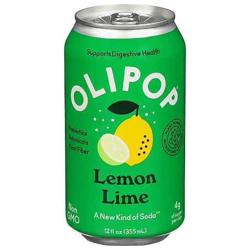 Olipop Lemon Lime Sparkling Tonic 355 ml 12 fl oz- Case