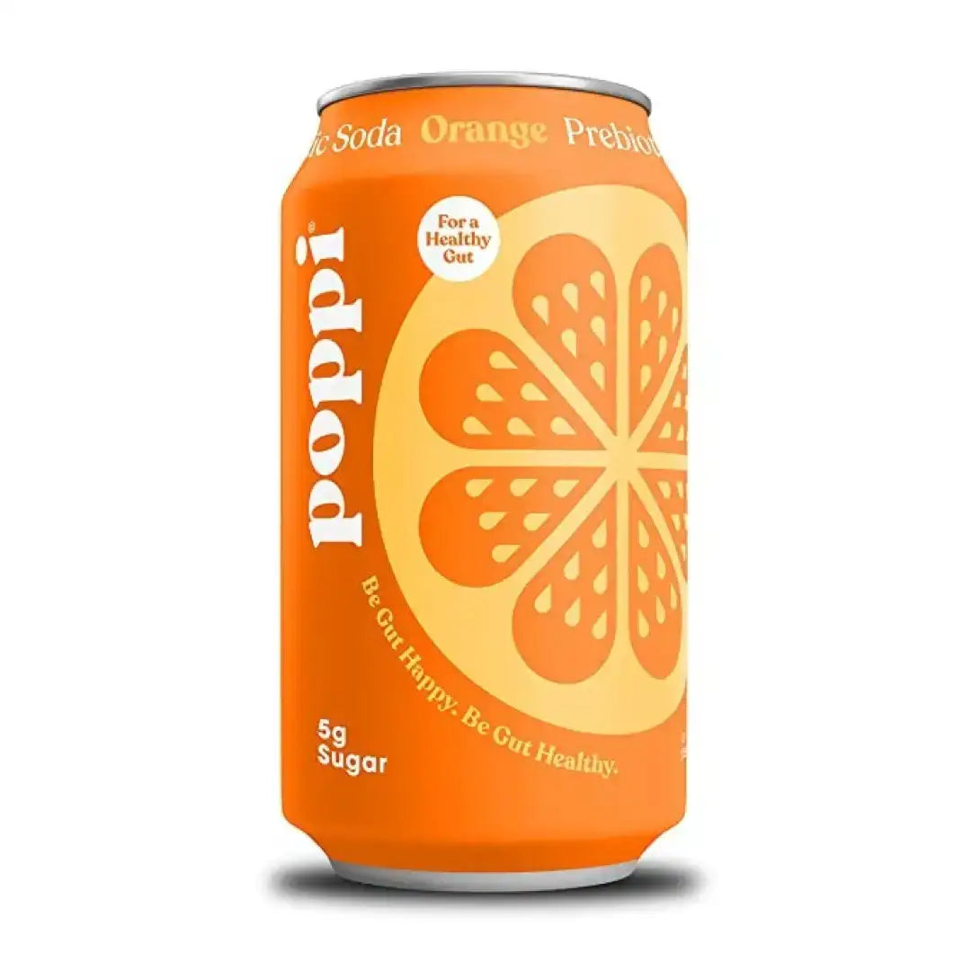 POPPI Sparkling Prebiotic Orange Soda made with Apple Cider