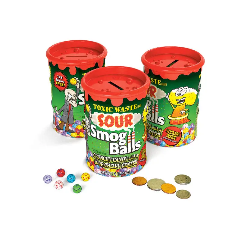 Toxic Waste Sour Smog Balls Bank 114g each - candy