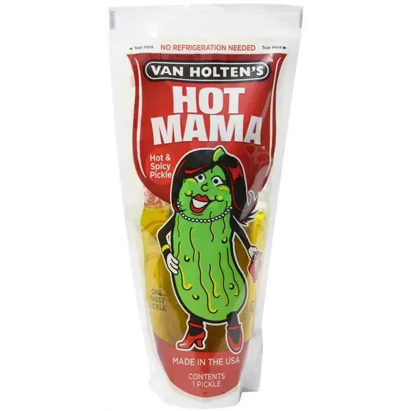 Van Holten’s Hot Mama Hot & Spicy Pickles in a pouch 12