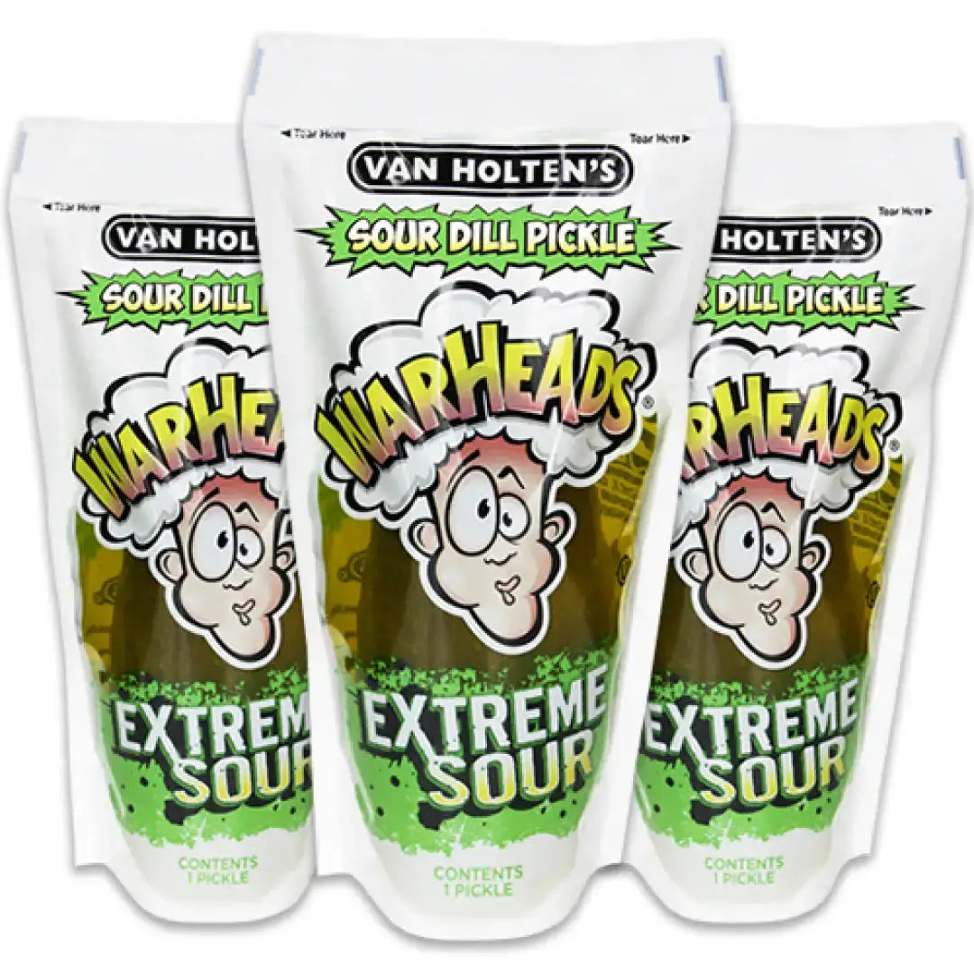 Van Holten’s Warheads Pickles in a pouch 12 pack Case