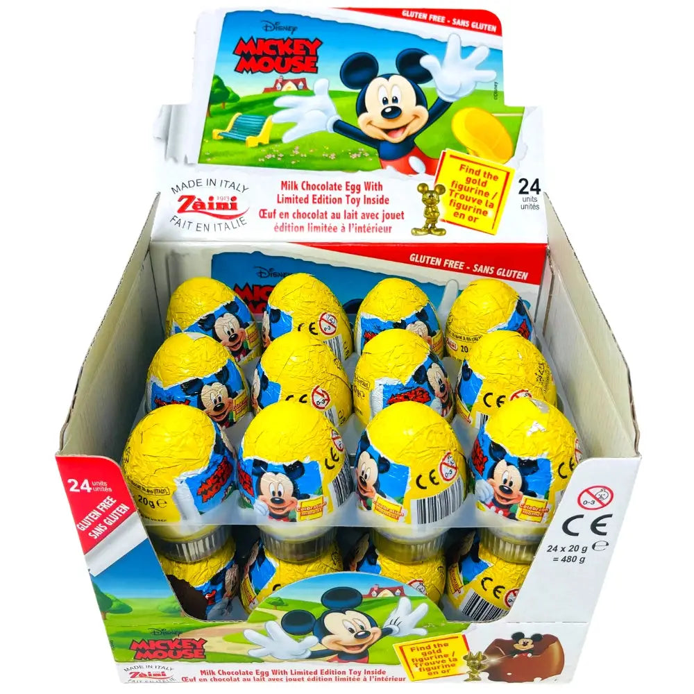 Zaini Mickey Mouse Chocolate Eggs 20g -24ct - candy