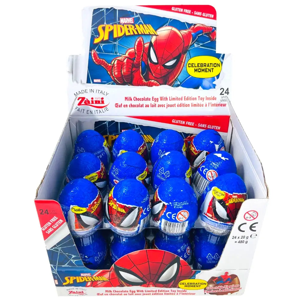 Zaini Spider-Man Chocolate Eggs-24ct - candy