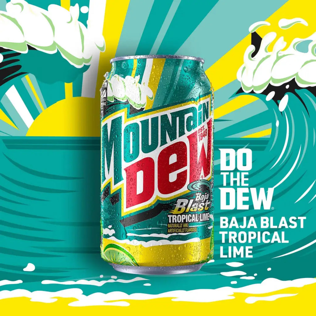 Mountain Dew Baja Blast Tropical Lime 12floz/355ml Can case