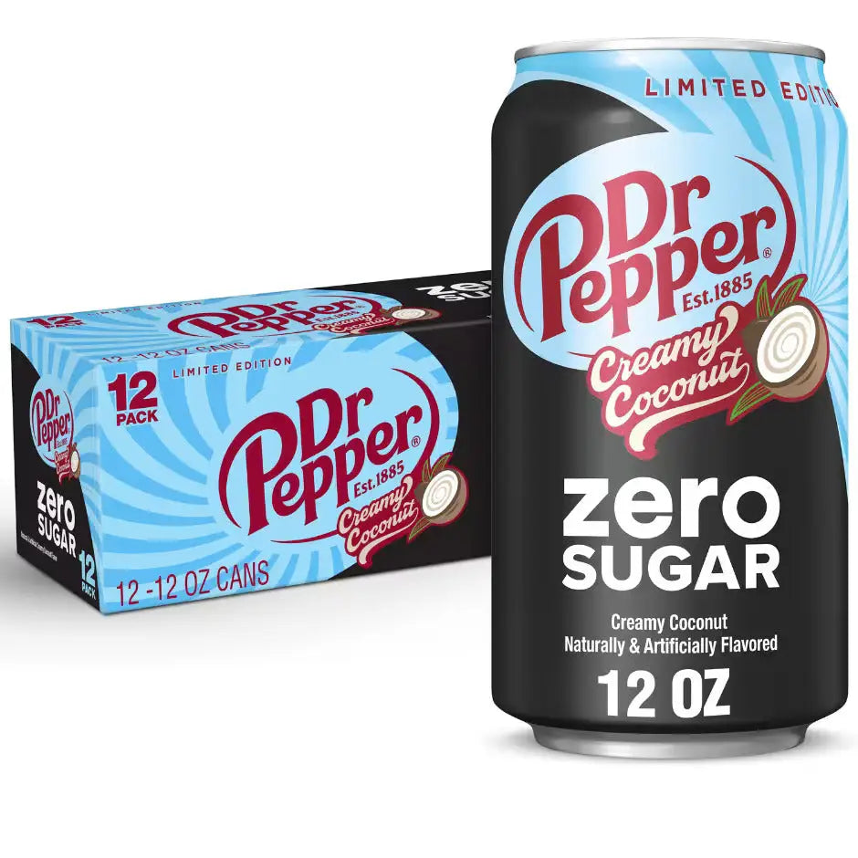 12 Pack Dr Pepper Creamy Coconut Zero Sugar - soda