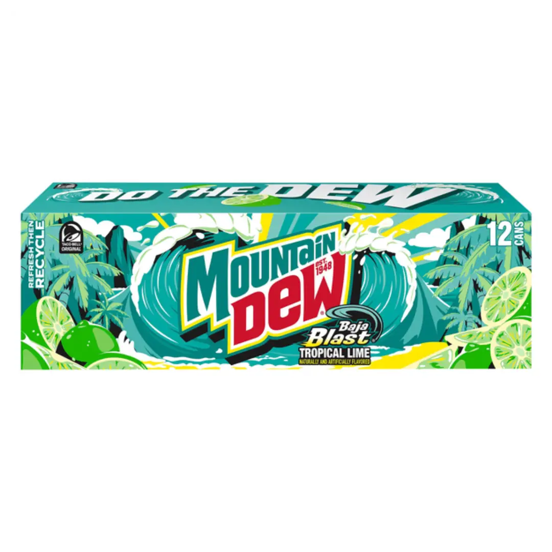 Mountain Dew Baja Blast Tropical Lime 12floz/355ml Can case
