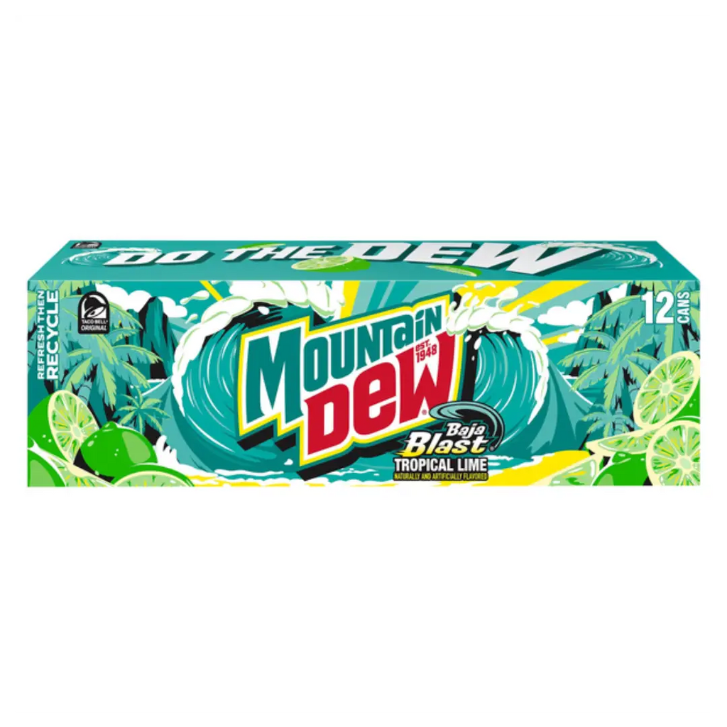 Mountain Dew Baja Blast Tropical Lime 12floz/355ml Can case