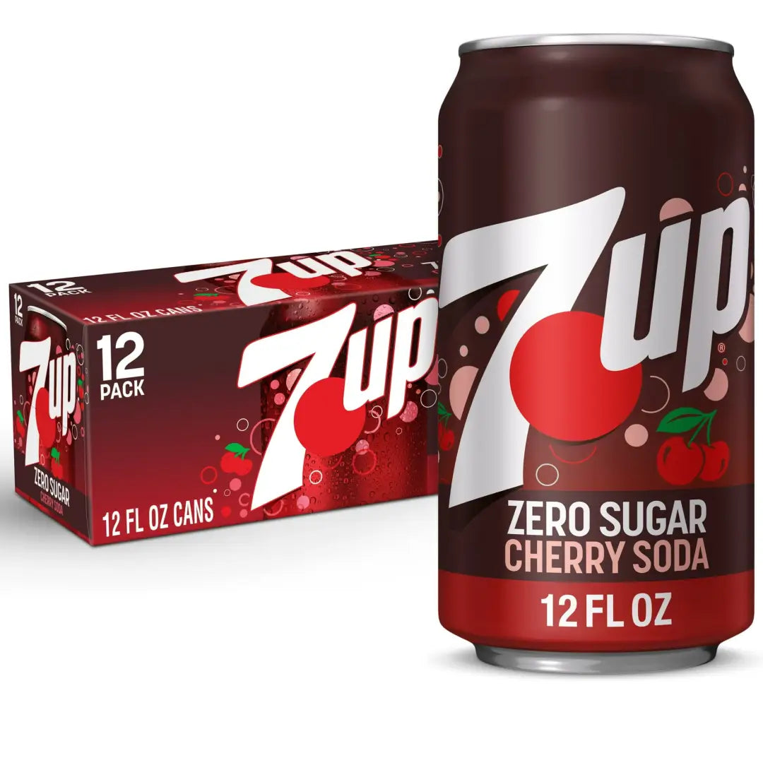 7UP Caffeine Free Zero Sugar Cherry Soda Pop 12 fl oz/355ml