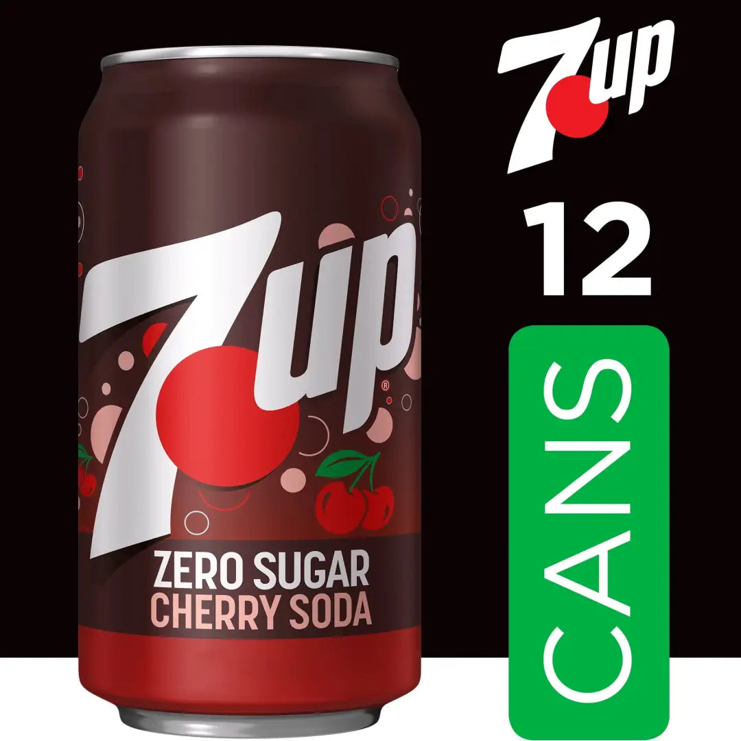 7UP Caffeine Free Zero Sugar Cherry Soda Pop 12 fl oz/355ml
