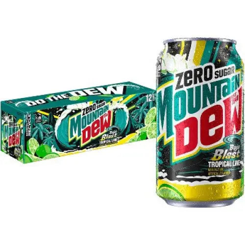 Mountain Dew Baja Blast Tropical Lime Zero Sugar - 12 fl