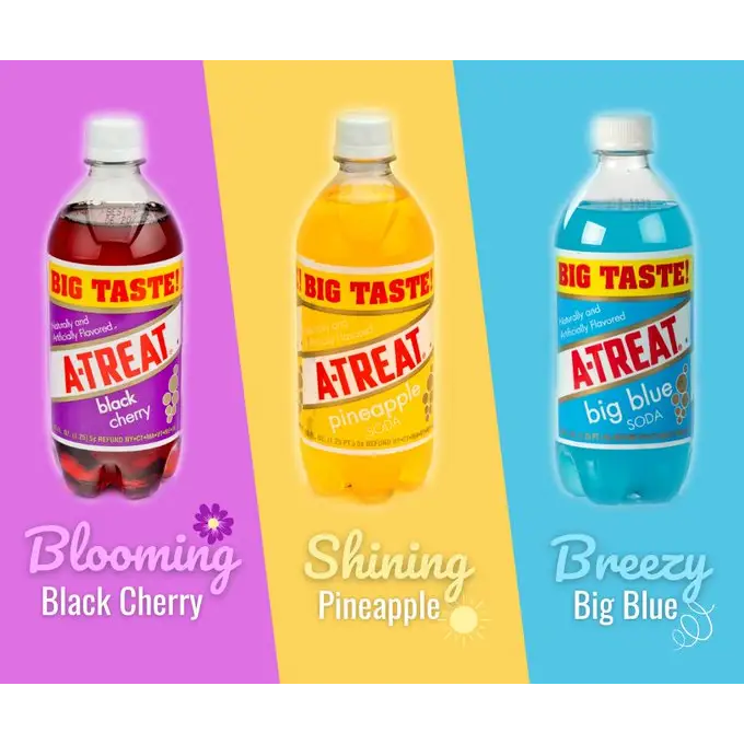 A-Treat Big Blue Soda 591mL/20oz Bottle - Case-24 Bottles