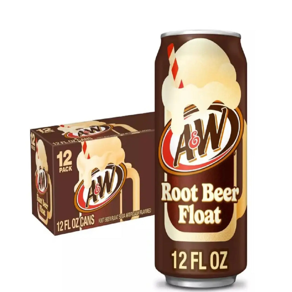 A&W Root Beer Float Soda 355Ml Aluminum Can Case Pack 12